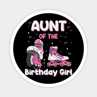 Rolling Roller Skate Aunt Birthday Matching Family Party Magnet